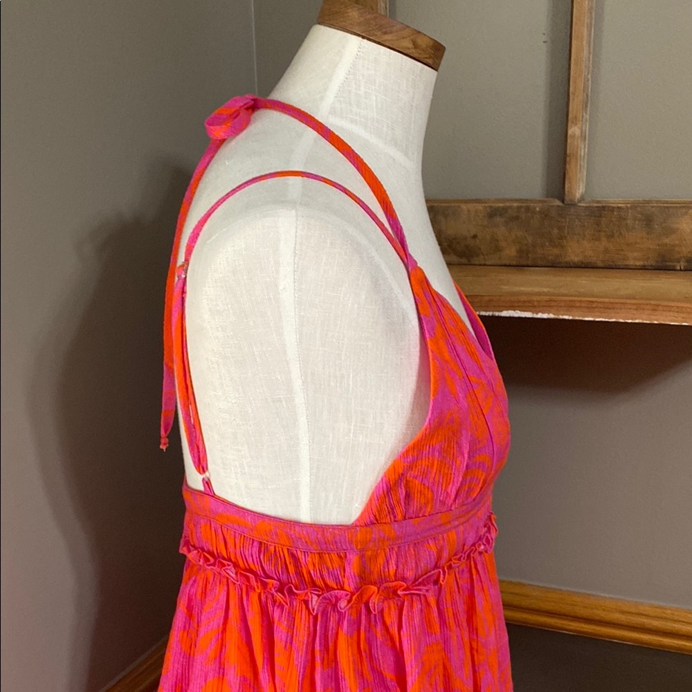 PQ swim pink & orange DEL Daphne mini dress swim suit coverup size M/L - Picture 8 of 13